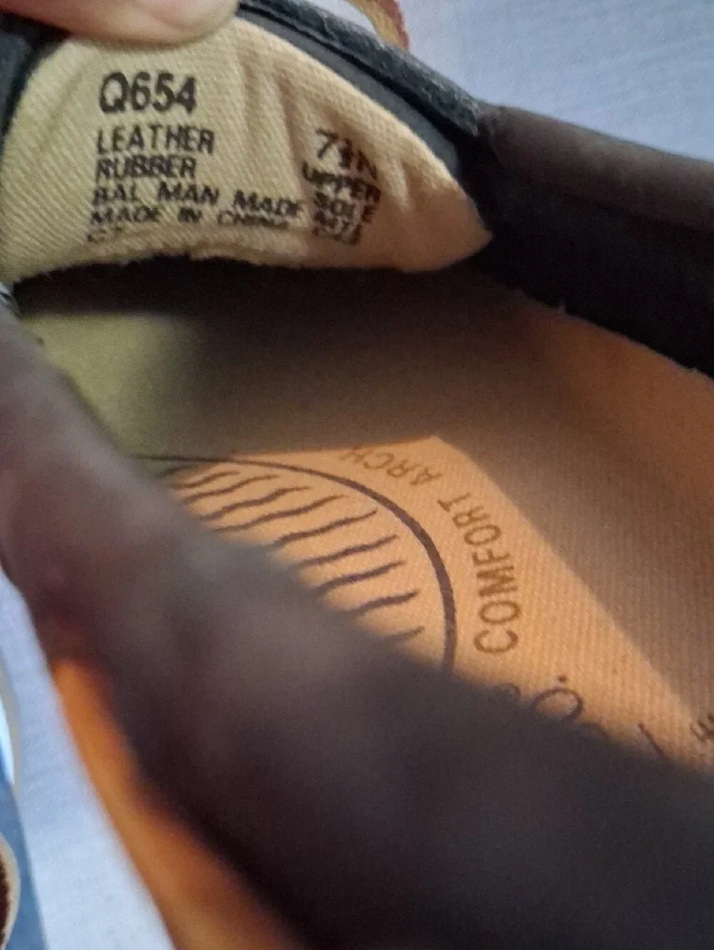 G.H. Bass & Co. Navy Leather Boat Shoes with Tan Laces